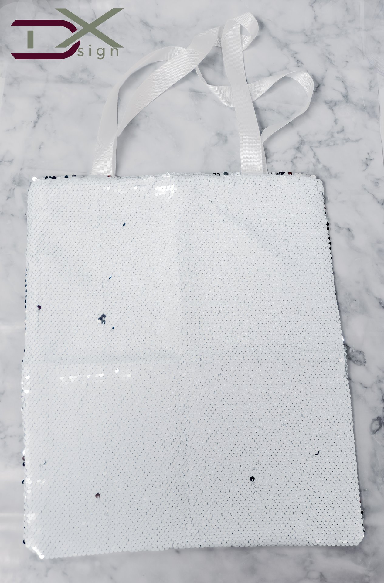 Bag Tote Silver Sequin